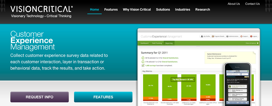 New website for Vision Critical’s CEM product