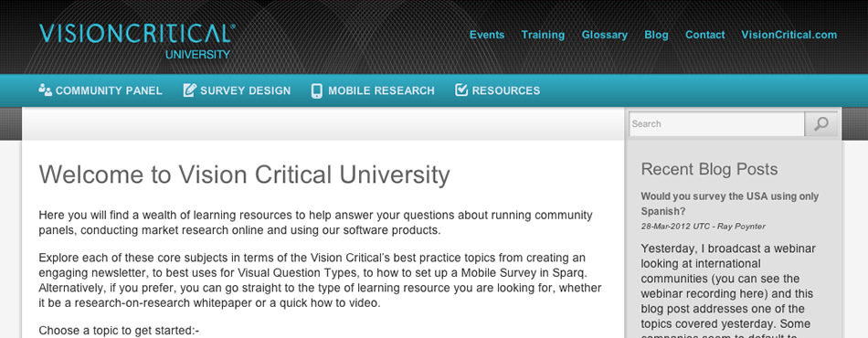 Vision Critical University Design